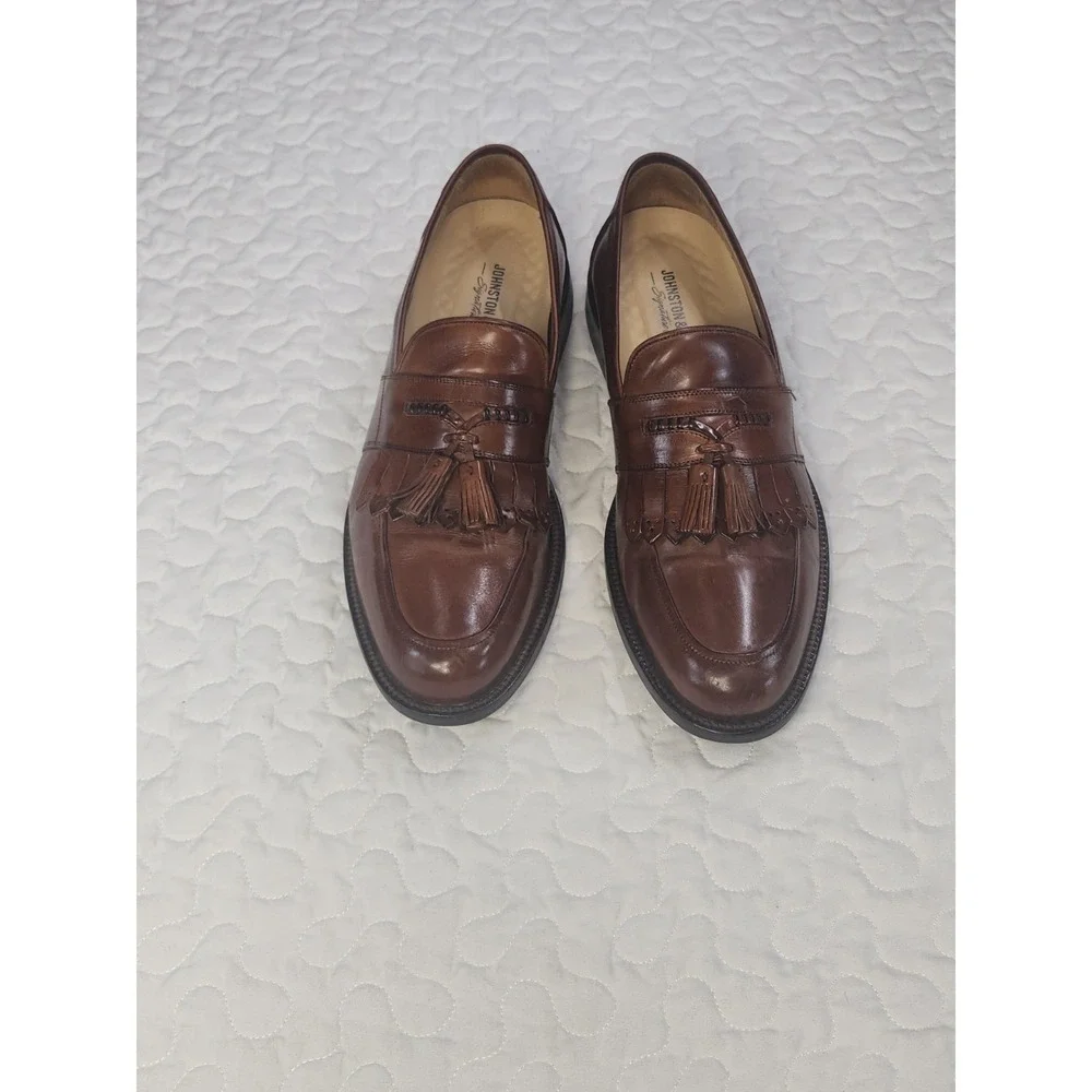 9M Men Leather Kiltie Tassel Loafers Italian 50s 60s 70s Executive Dad Shoes EXC